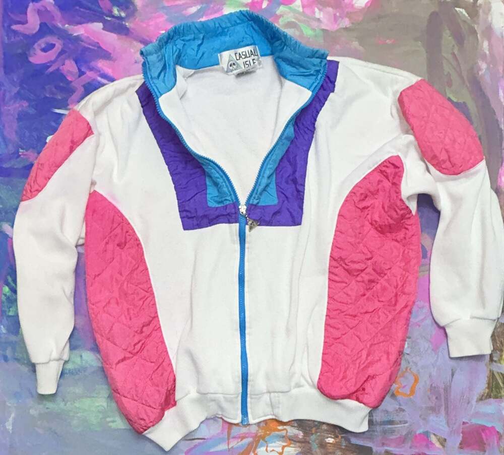 Casual Isle Vintage 80s Colorblock Windbreaker Jacket